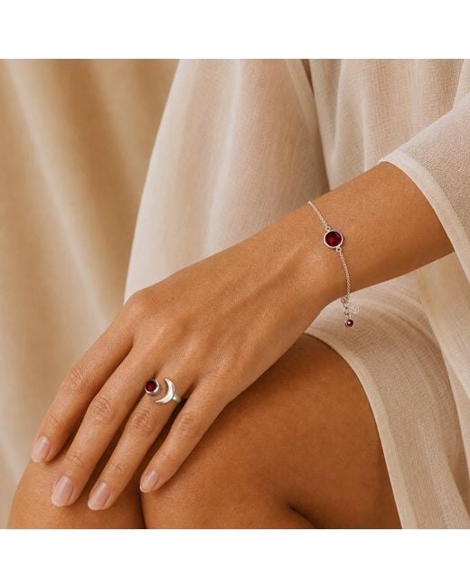 The Jewellery Store London Red Adjustable January Protection Birthstone Ring