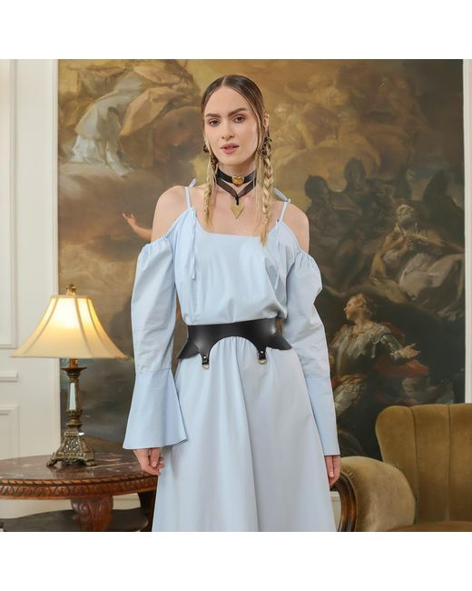 Haute Cuir Black Liora Waist Leather Belt