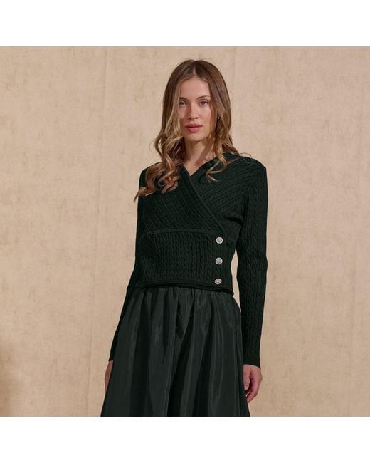 Roch Perel Green Embellished Cable Wrap