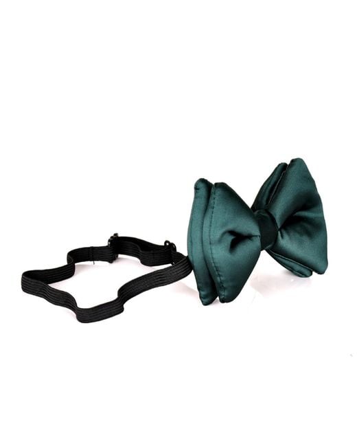 DAVID WEJ Green Silk Bow Tie for men