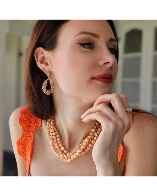 Farra Metallic Natural Shell Multi-Layers Necklace