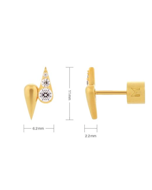 Meulien Metallic Double Waterdrop Stud Earrings
