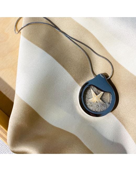 My Little Nature Blue Neutrals Starfish Necklace With Starfish & Beach Sand – Coastal-Inspired Jewelry Gift For Her
