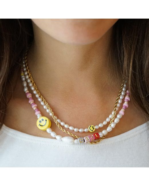 Smilla Brav Metallic The Smiley Pearl Necklace