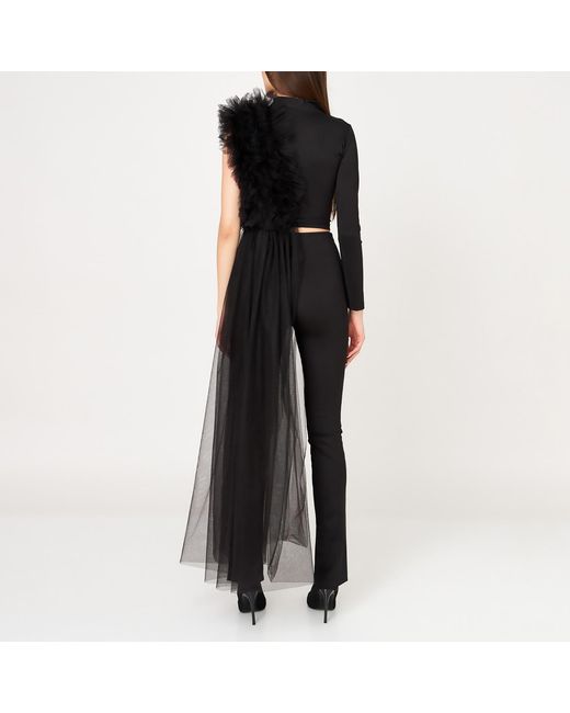 LIA ARAM Black Deconstructed Maillot Top