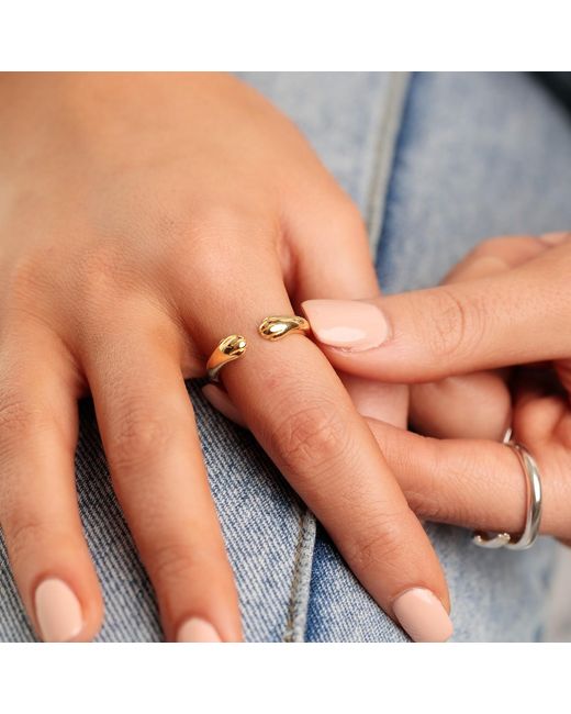 Lily Charmed Metallic Plated Open Paw Hug Ring