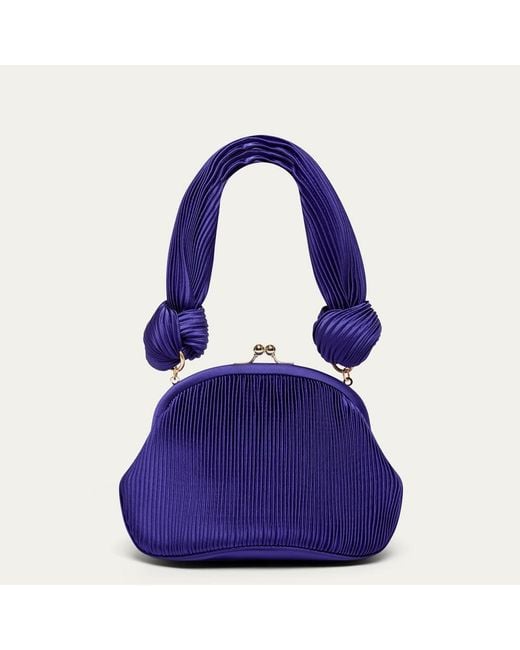 Lulu Guinness Purple Satin Plisse Lois Bag