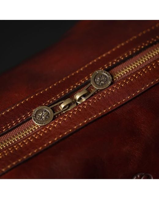 Time Resistance Brown Leather Duffel Bag For for men