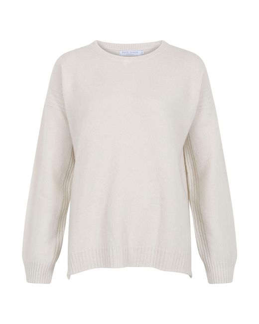 Paul James Knitwear White Neutrals Lambswool Louise Drop Shoulder Jumper