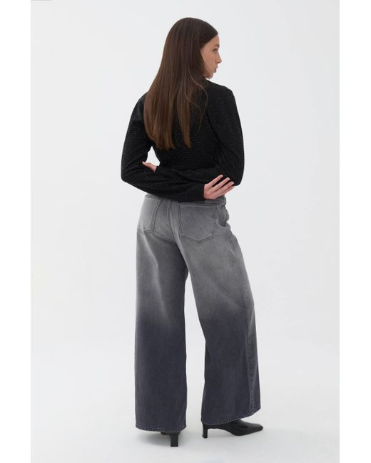 Nocturne Black Knit Polo Top