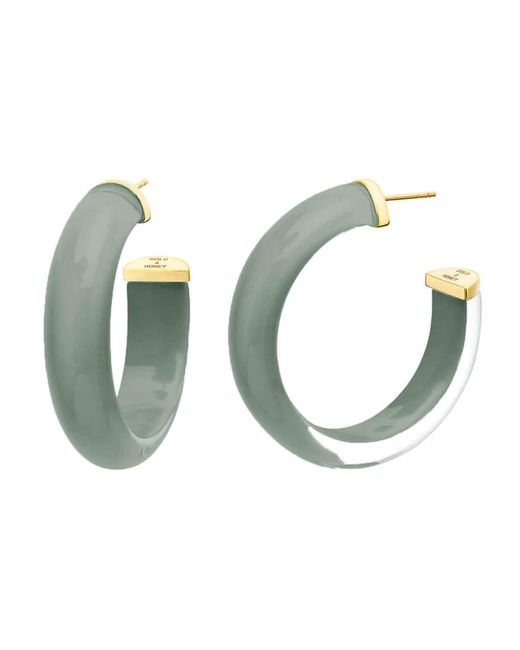 Gold & Honey Green Medium Illusion Hoops