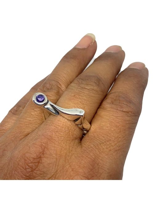 Tg-Jewellery by Tamara Gervasio Metallic Pyramid Sterling With Iolite Cabochon Ring