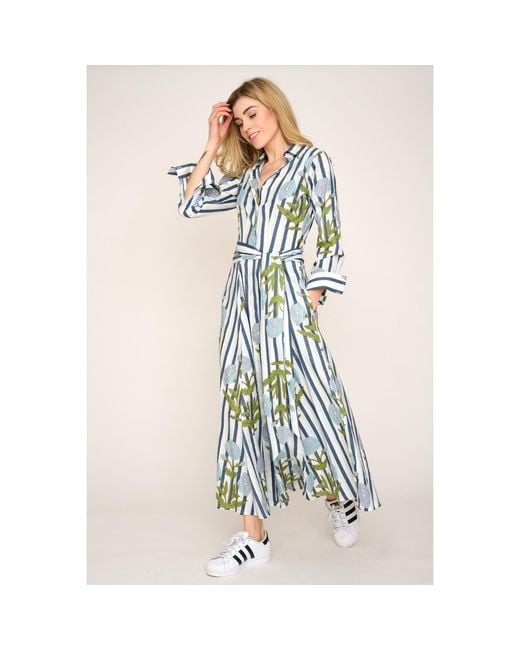 At Last Blue Cotton Marigold Dress
