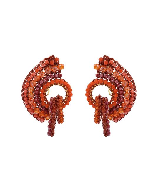 Lavish by Tricia Milaneze Coral Red Mix Sophia Handmade Crochet Earrings