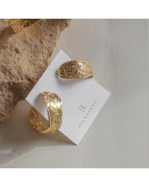EVA REMENYI Metallic Archaic Chunky Hoop Earrings