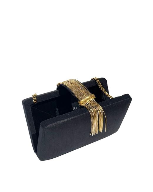 Simitri Blue Noir Fringe Clutch