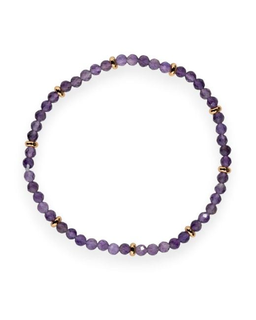 Belinda Jewelz Metallic Amethyst Beaded Bracelet