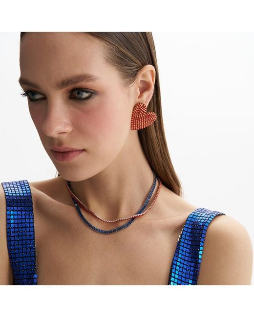Maison De Gala Red Love Crystal Heart Earring
