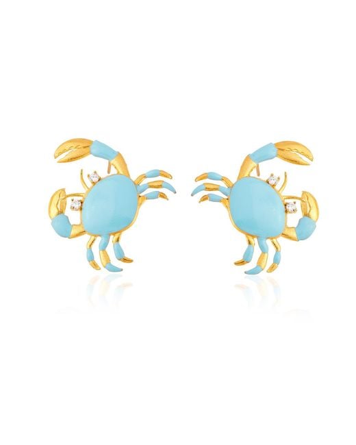 Milou Jewelry Blue Crab Earrings