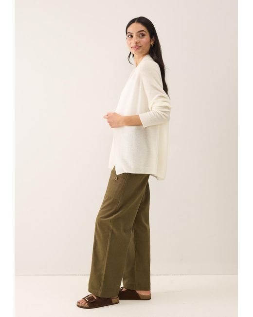 Loop Cashmere White Relaxed Edge To Edge Cardigan