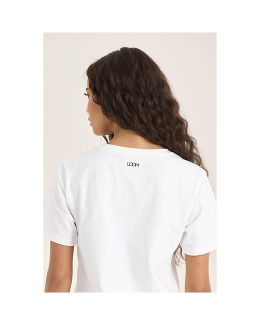 Loom Archives White Day Core 100% Cotton Slim Fit Tee