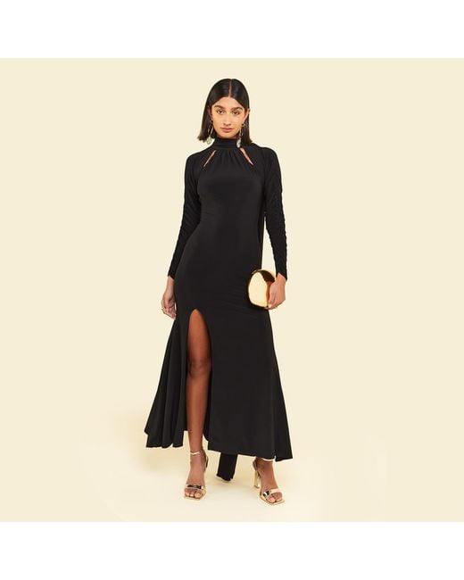 Celestine & Mae Black Celosia Midaxi Dress