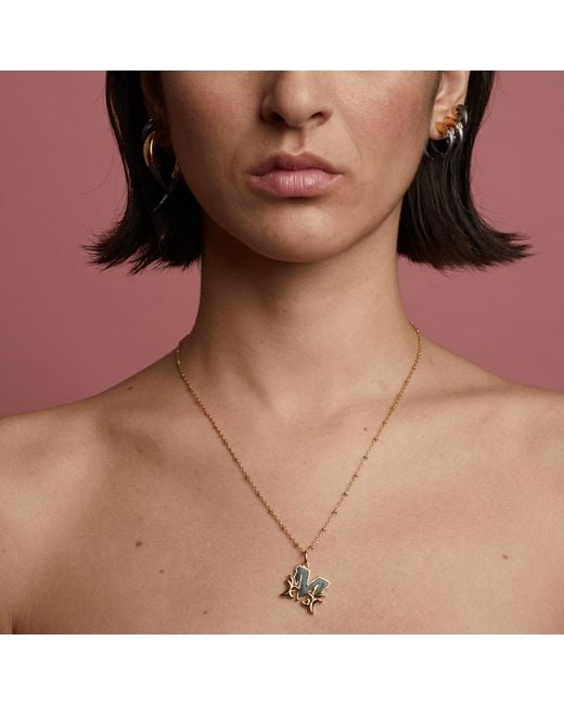 Kasun Metallic Solid B Initial Necklace With Mother Of Pearl