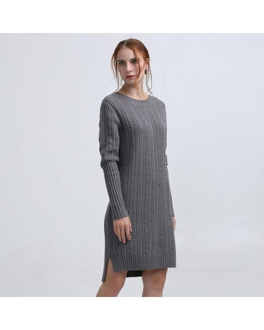 Smart and Joy Gray Lacing-In-Back Jumper Dress