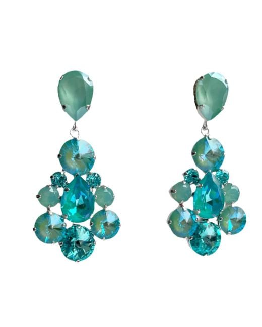Laura Gray Green Dazzling Crystal Post Earrings