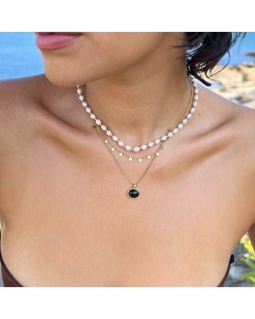Nazzar Metallic Disc Dangle Necklace