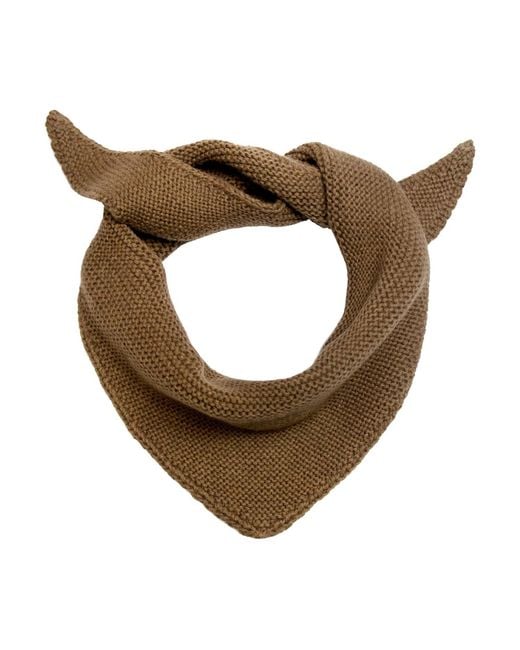 Paul James Knitwear Brown Cotton Garter Knit Fynn Mini Neckerchief