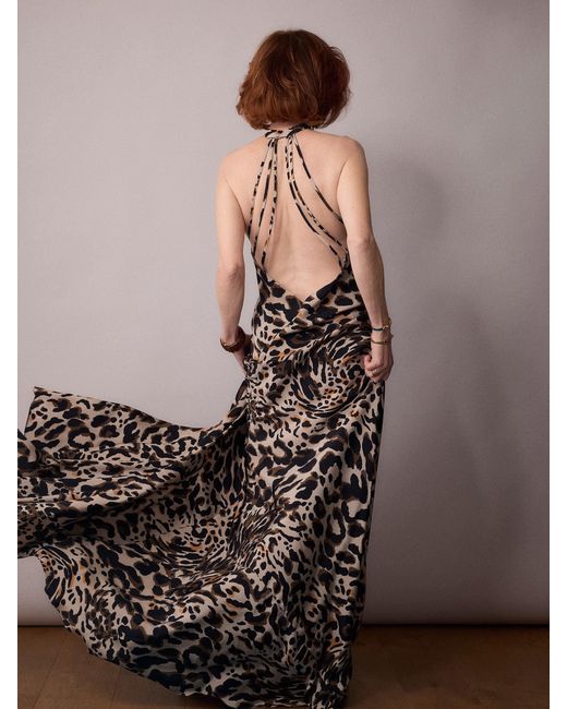 Amanda Thompson Couture Brown Marianne Bias Cut Dress Animal