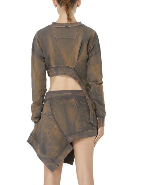 Gao Republic Green Neutrals Sweatshirt Fitted Cut-Out Jersey Acid