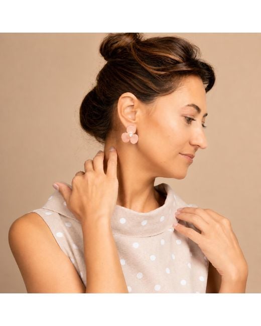 Silver Moon Pink Rose Rose Vermeil Pearl Earrings – Trillium