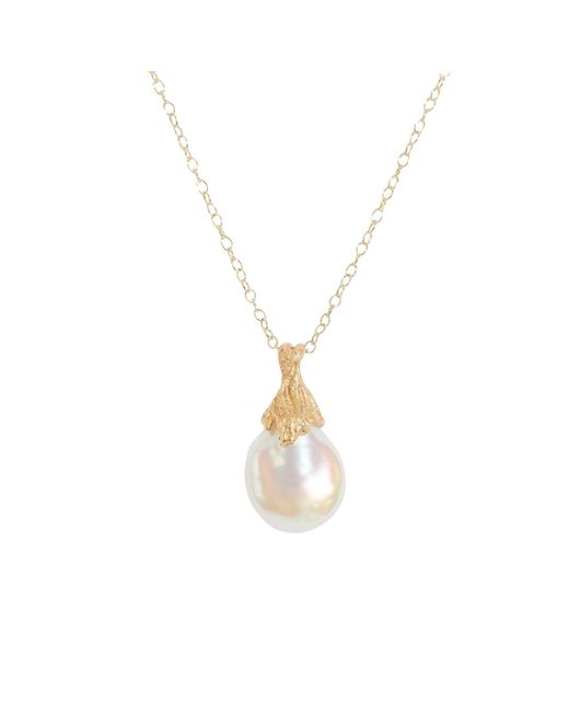 Claire Hill Designs Metallic Pearl Vermeil Lichen Pendant Necklace