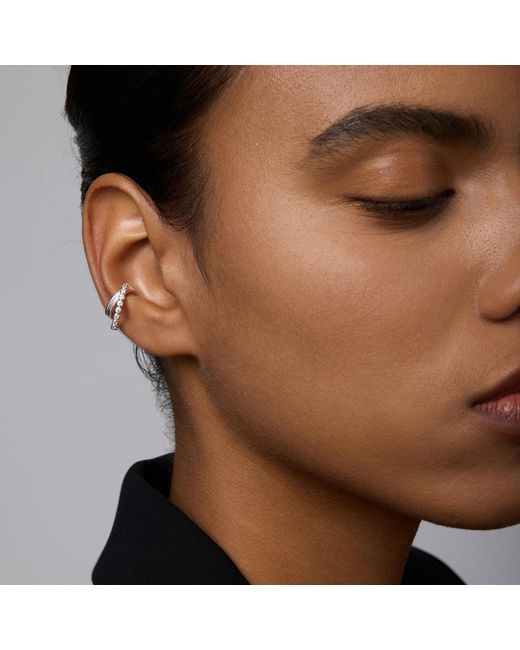 Vanhi Metallic Vina Crystal Bezel Ear Cuff