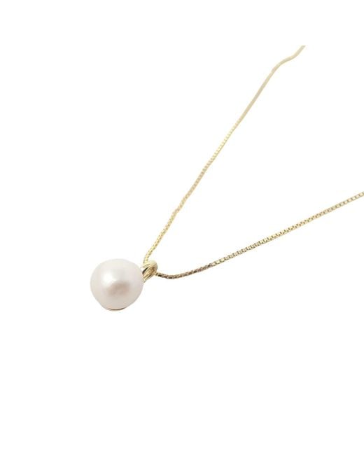 Harfi White Minimalist Dainty Natural Pearl Plated Necklace