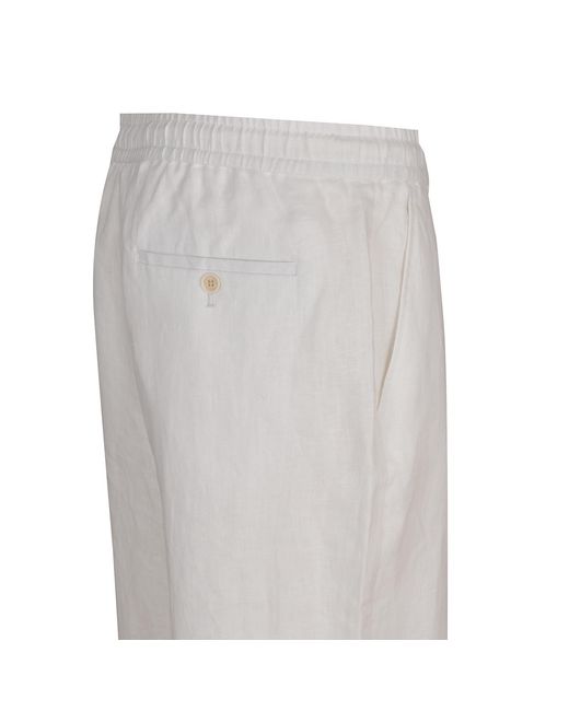 DAVID WEJ Gray Hugo Linen Drawstring Trouser for men
