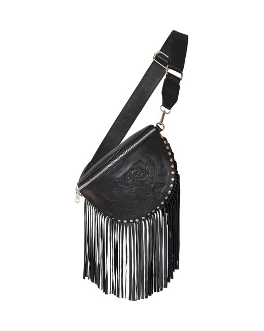 Jodi Lee Black Akaroa Rose Belt Bag