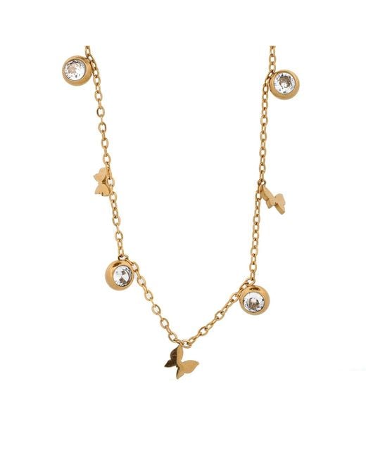 Ebru Jewelry Metallic Hope Butterfly & Diamond Necklace