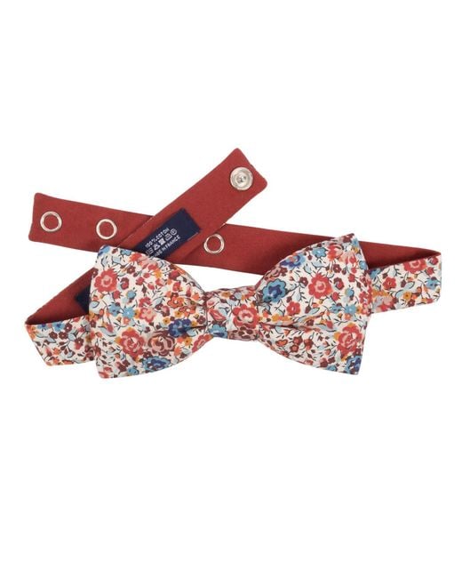 LE COLONEL Red Brick Emma Liberty Bow Tie for men