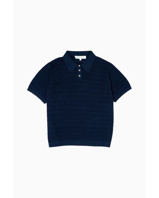 FELLA SWIM Blue Lionel Knitted Polo for men