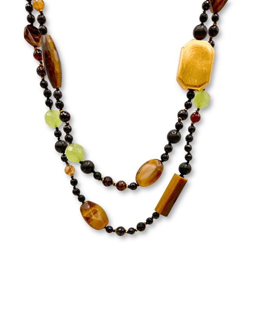 Jaredjamin Metallic Sorrento Gemstone Knotted Necklace