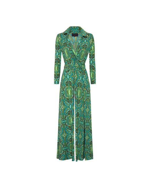 Beatrice von Tresckow Green Sage Paisley Wide Leg Jumpsuit