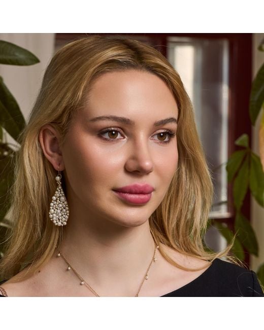 Corina Mardari Jewelry Metallic Statement Pearl Handmade Earrings