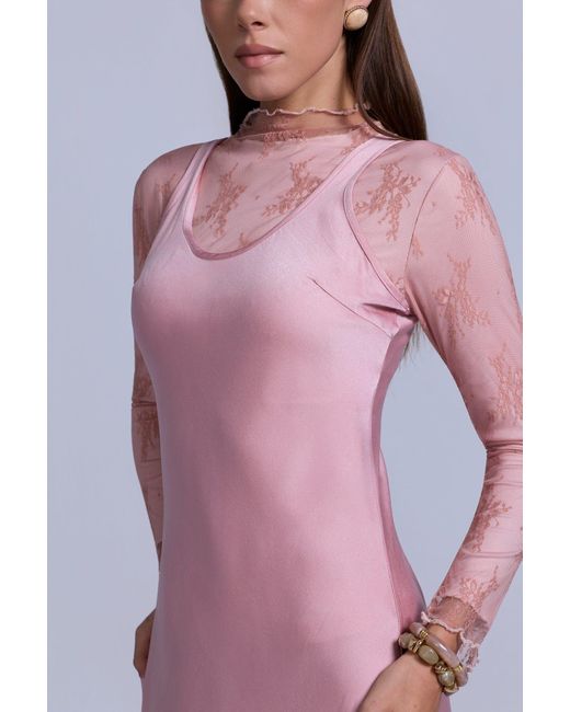 Rave on Trend Pink Lace Top