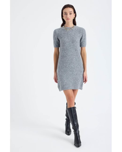 Monlicia Blue Rune Short Sleeve Knit Dress –