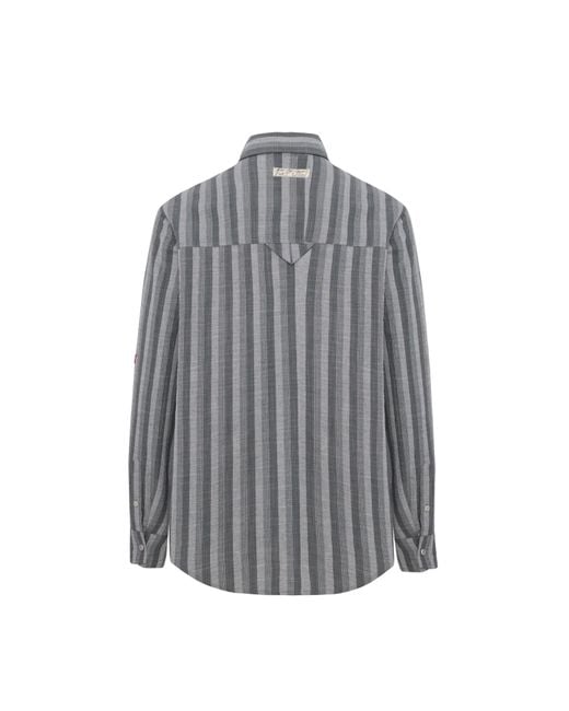 Pcfg Gray Linen & Cotton Blend Checked Woven Shirt for men