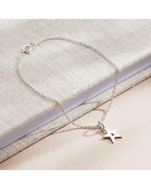 Posh Totty Designs Metallic Sterling Silver Initial Star Charm Bracelet