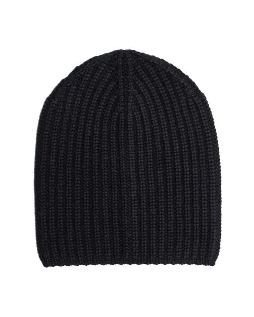 Bel Cashmere Blue Plain Knitted Cashmere Hat